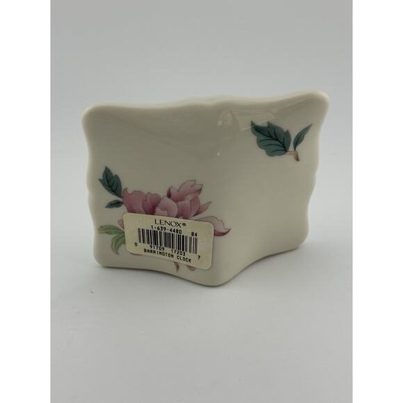 Lenox "Barrington" Desk Clock Mini Square Porcelain Floral Pattern Working! - Picture 4 of 8